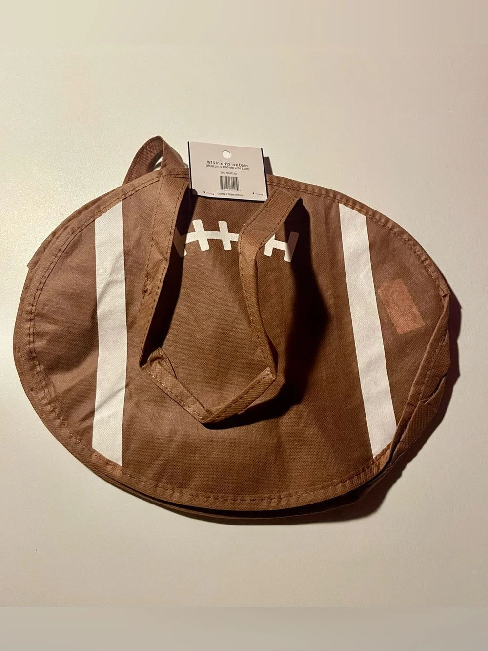Reusable Football Tote Bag - Brown NWT 2 Pack 15” x 12” x 5” Sports Athletic